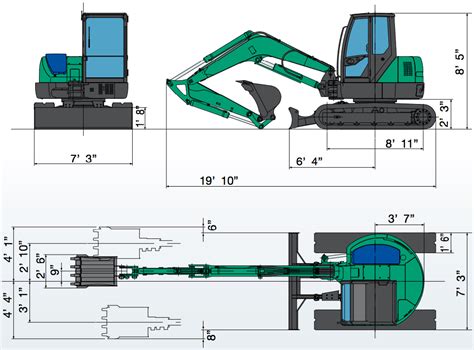 mini diesel excavator track width